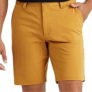 Rhone British Khaki 9" Inseam Commuter Flex Knit Shorts Golf Mustard Yellow